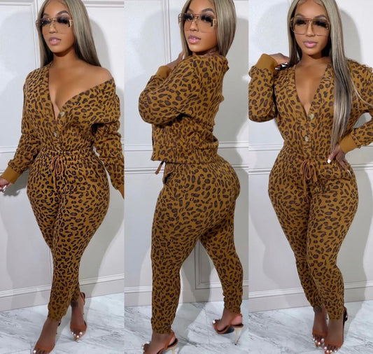 Cheetah Girl •Set (Black Pants)